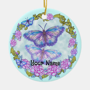 Ornement Papillons Roses