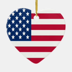 Ornement patriotique du drapeau du coeur
