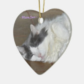 Ornement pelucheux de chat de sommeil mignon (Gauche)