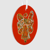Ornement Pendentif de Noël Orange Guardian Angel (devant)