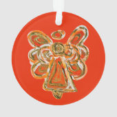 Ornement Pendentif de Noël Orange Guardian Angel (dos)
