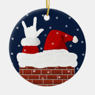 Ornement Père Noël à double face avec I Love Yo