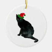 Ornement Père Noël de chat noir (Devant)