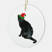 Ornement Père Noël de chat noir (Gauche)