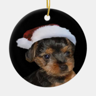 Ornement père Noël Yorkie