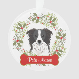 Ornement personnalisable de border collie