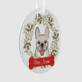 Ornement personnalisable de bouledogue français (devant)