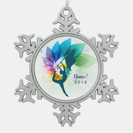 Ornement personnalisable de flocon de neige de (Devant)