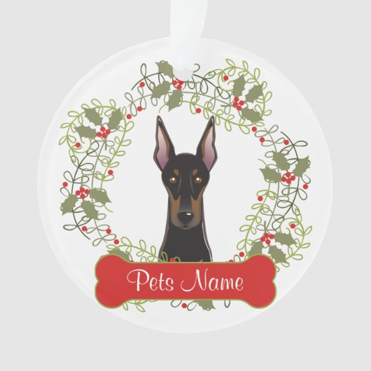Ornement personnalisable de Pinscher de dobermann (devant)