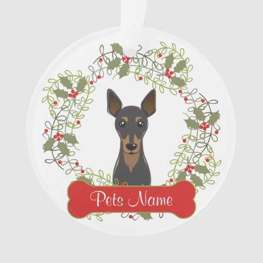 Ornement personnalisable de Pinscher miniature (devant)