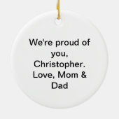 Ornement (personnalisable) d'obtention du diplôme (Dos)