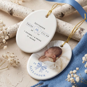 Ornement personnalisé avec le nom de bébé, photo e