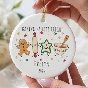 Ornement Personnalisé 'Baking Spirits Bright'