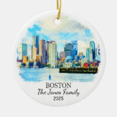 Ornement personnalisé Boston, cadeau de Boston (Devant)