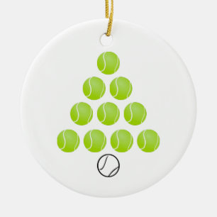 Ornement personnalisé de balle de tennis de Noël A