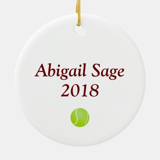 Ornement personnalisé de balle de tennis de Noël A (Dos)