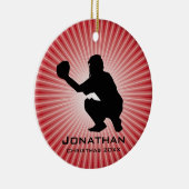 Ornement Personnalisé De Baseball (Catcher) (Droite)