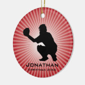 Ornement Personnalisé De Baseball (Catcher) (Gauche)