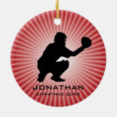 Ornement Personnalisé De Baseball (Catcher) (Dos)