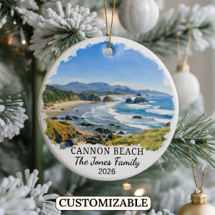 Ornement personnalisé de Cannon Beach, Oregon sur