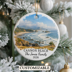 Ornement personnalisé de Cannon Beach, Oregon sur