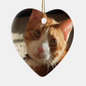 Ornement personnalisé de coeur de photo d'animal (Droite)