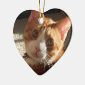 Ornement personnalisé de coeur de photo d'animal (Gauche)