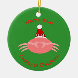 Ornement personnalisé de crabe de Noël