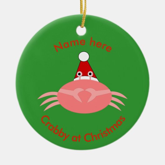 Ornement personnalisé de crabe de Noël (Devant)