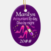 ORNEMENT PERSONNALISÉ DE DIVA COMPTABLE (Dos)