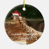 Ornement personnalisé de girafe de Noël (Dos)