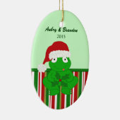 Ornement personnalisé de grenouille de Noël (Droite)
