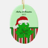 Ornement personnalisé de grenouille de Noël (Dos)