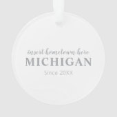 Ornement personnalisé de Michigan Hometown (dos)
