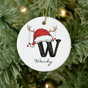 Ornement personnalisé de Noël avec monogramme alph