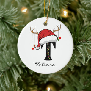 Ornement personnalisé de Noël avec monogramme de f