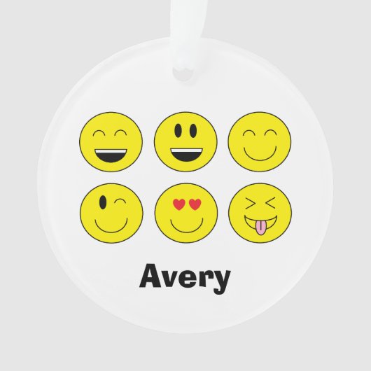 Ornement personnalisé de Noël de "Emojis" (devant)