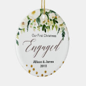 Ornement personnalisé de Noël de fiançailles (Droite)