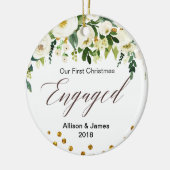 Ornement personnalisé de Noël de fiançailles (Gauche)