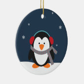Ornement personnalisé de Noël de pingouin (Droite)