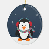 Ornement personnalisé de Noël de pingouin (Gauche)