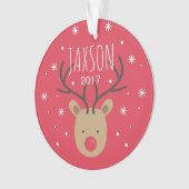 Ornement personnalisé de Noël de renne (devant)