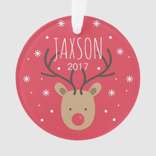 Ornement personnalisé de Noël de renne (devant)