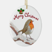 Ornement personnalisé de Noël de Robin de photo (Droite)