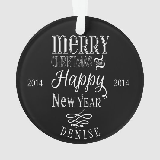 Ornement personnalisé de Noël de tableau (dos)