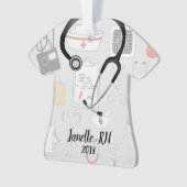 Ornement personnalisé de Noël d'infirmière (devant)