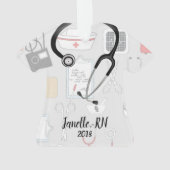 Ornement personnalisé de Noël d'infirmière (dos)