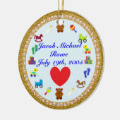 Ornement personnalisé de Noël du petit-fils (Gauche)