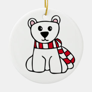 Ornement personnalisé de Noël - ours blanc