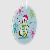 Ornement personnalisé de photo de pingouin (devant)